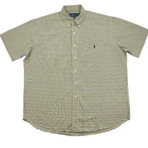 Yellow Plaid Polo Ralph Lauren *Blake* 100% Cotton Short Sleeve Button Shirt - L